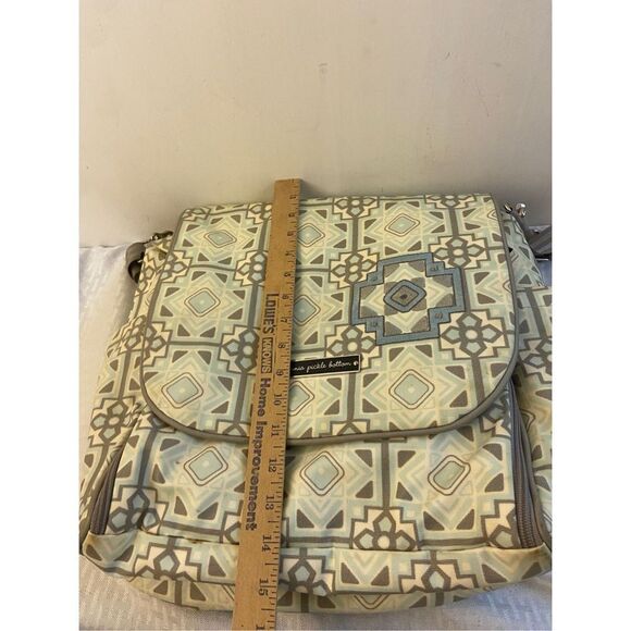 Petunia Pickle Bottom large backpack bag gray blue‎ 17x15\
